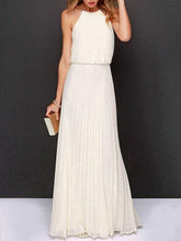Robe unie sans manches à épaules dénudées
